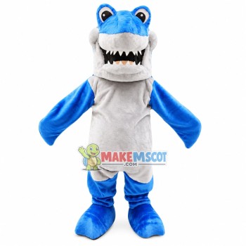 Scary Shark Mascot Costume With Sharp Teeth