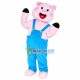 Cheerful Pig In The Overalls Mascot Costume