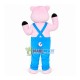 Cheerful Pig In The Overalls Mascot Costume