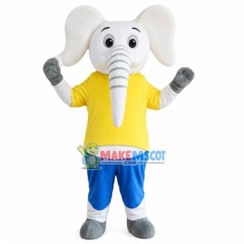 Exuberant White Elephant Mascot Costume Exuberant White Elephant Mascot Costume