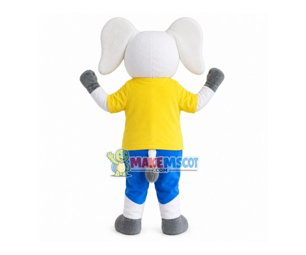 Exuberant White Elephant Mascot Costume Exuberant White Elephant Mascot Costume