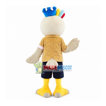 Blue Crown Bird Mascot Cartoon Costume