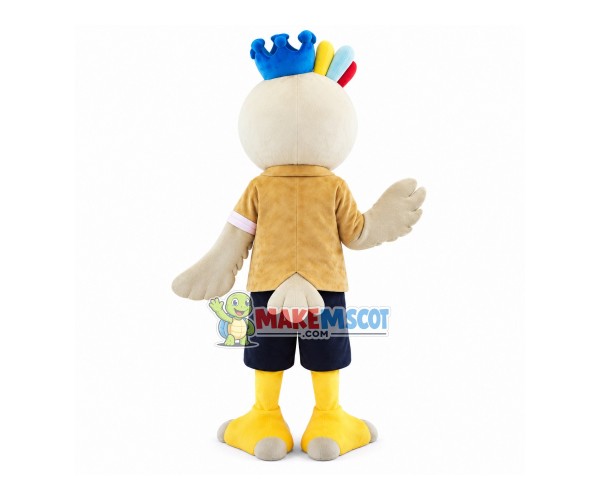 Blue Crown Bird Mascot Cartoon Costume Blue Crown Bird Mascot Cartoon Costume