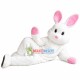 Relaxed Lying White Rabbit Mascot Costume Relaxed Lying White Rabbit Mascot Costume