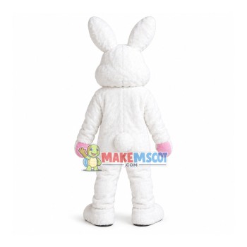Relaxed Lying White Rabbit Mascot Costume Relaxed Lying White Rabbit Mascot Costume