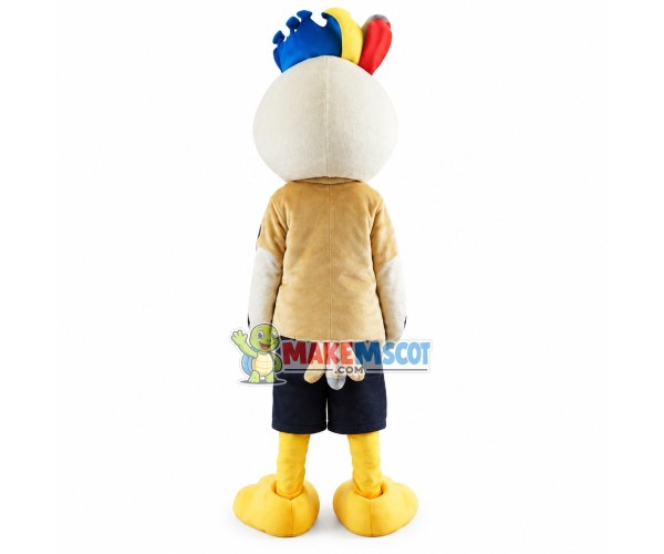 Blue Crown Bird Mascot Cartoon Costume