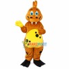 Brown Dragon With Sharp Teeth Mascot Costume