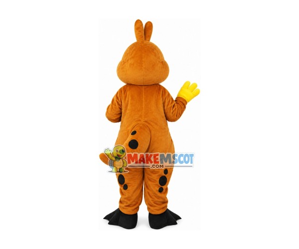 Brown Dragon With Sharp Teeth Mascot Costume Brown Dragon With Sharp Teeth Mascot Costume
