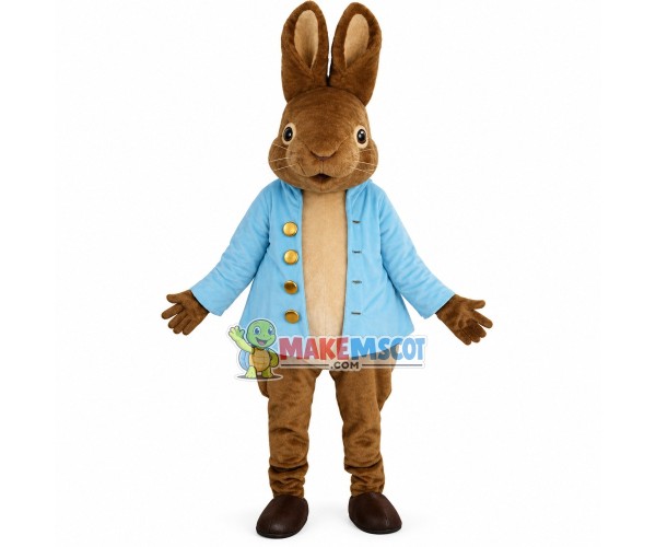 Easter Bunny In The Coat Mascot Costume