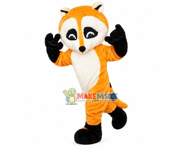 Running Yellow Raccoon Mascot Costume Running Yellow Raccoon Mascot Costume