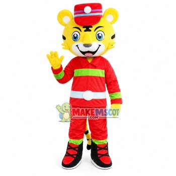 Fireman Tiger Mascot Costume Fireman Tiger Mascot Costume