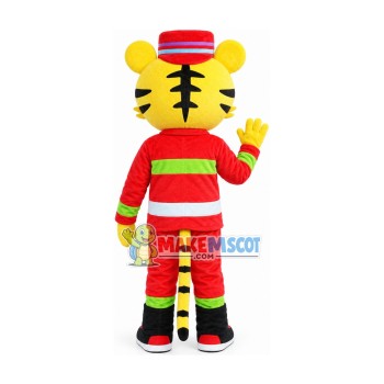 Fireman Tiger Mascot Costume Fireman Tiger Mascot Costume