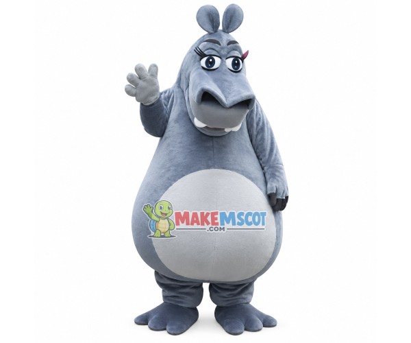 Kind Greeting Huge Hippo Mascot Costume