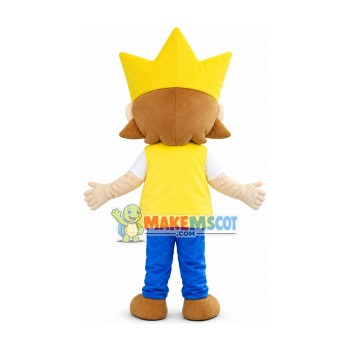 Happy Blond Boy Mascot Costume Happy Blond Boy Mascot Costume