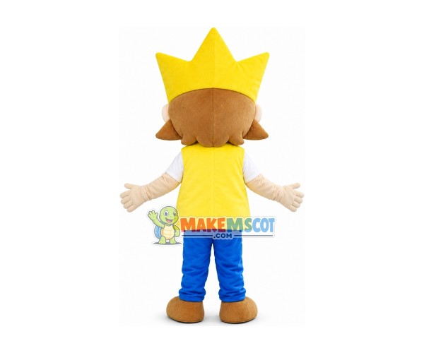 Happy Blond Boy Mascot Costume Happy Blond Boy Mascot Costume