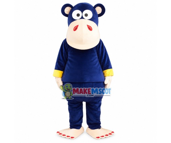 Depressed Dark Blue Orangutan Mascot Costume Depressed Dark Blue Orangutan Mascot Costume