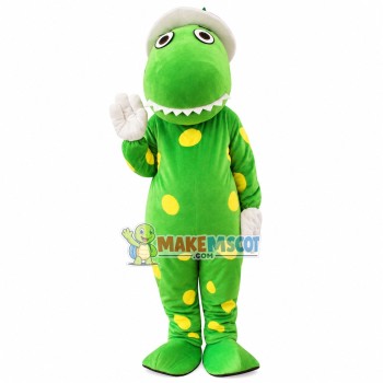 Gentle Green Dinosaur Mascot Costume