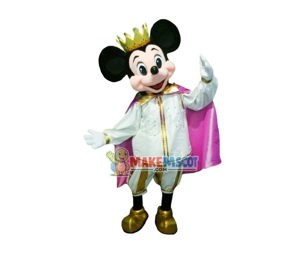 Crown Mickey Mascot Cartoon Costume Crown Mickey Mascot Cartoon Costume