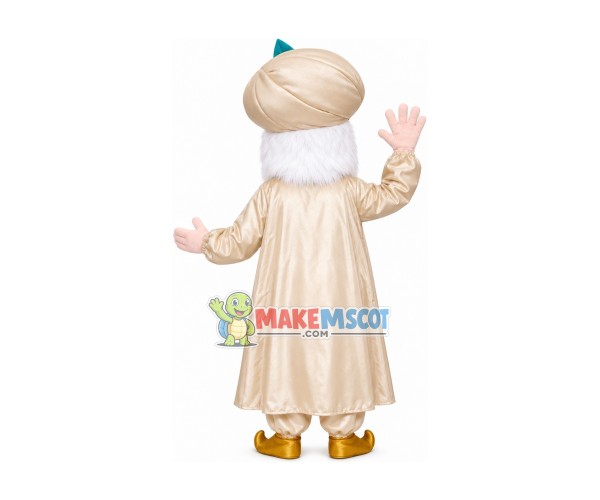 Arabian King With White Beard Mascot Costume Arabian King With White Beard Mascot Costume
