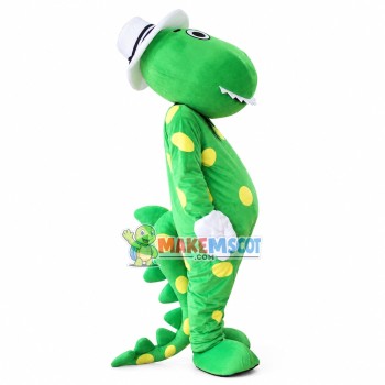 Gentle Green Dinosaur Mascot Costume