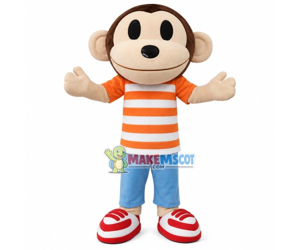 Pleased Monkey Mascot Costume In The Set Pleased Monkey Mascot Costume In The Set