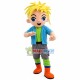 Blond Adventure Boy Mascot Costume Blond Adventure Boy Mascot Costume