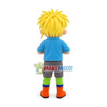 Blond Adventure Boy Mascot Costume Blond Adventure Boy Mascot Costume