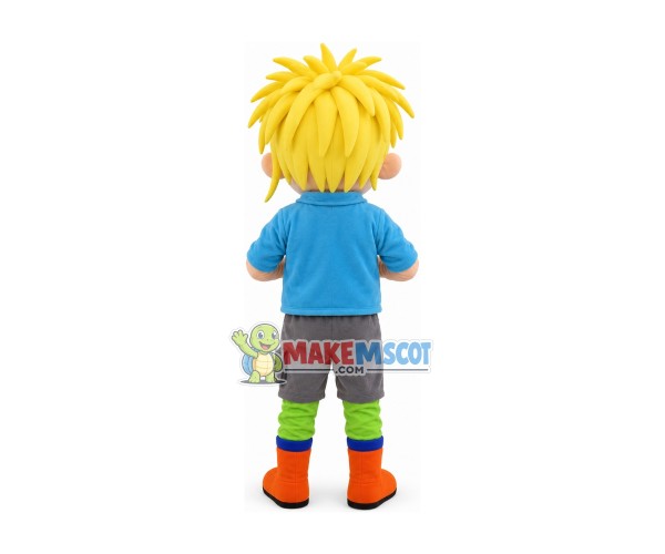 Blond Adventure Boy Mascot Costume Blond Adventure Boy Mascot Costume