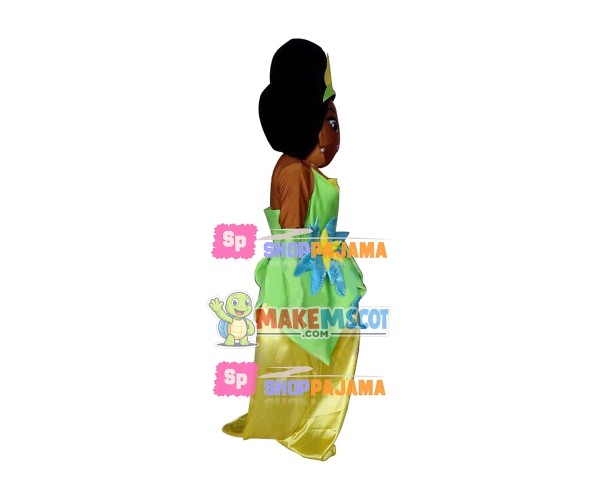 Kind Black Princess Tiana Mascot Costume Kind Black Princess Tiana Mascot Costume