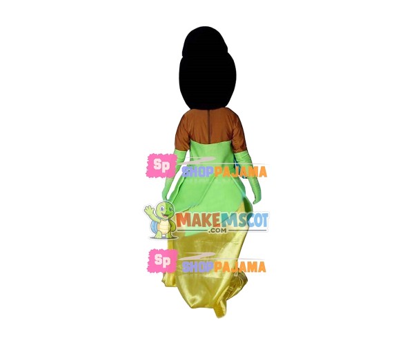 Kind Black Princess Tiana Mascot Costume Kind Black Princess Tiana Mascot Costume