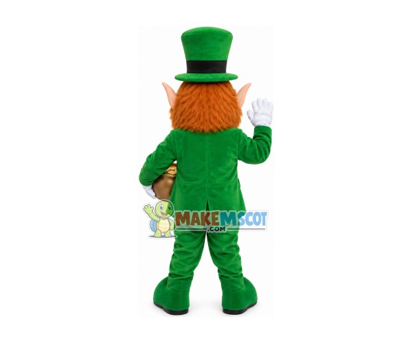 Elf Holding Coin Jar Mascot Costume Elf Holding Coin Jar Mascot Costume