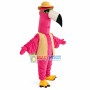 Pink Ostrich On Vacation Mascot Costume