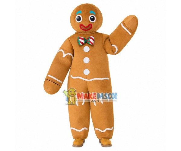 Gingerbread Man Mascot Costume For Christmas Party