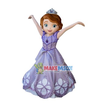 Optimistic Princess Sophia Mascot Costume Optimistic Princess Sophia Mascot Costume