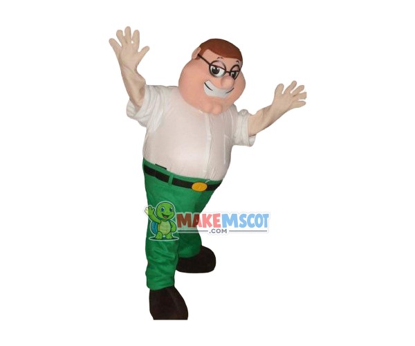 Chubby Big Belly Manager Mascot Costume Chubby Big Belly Manager Mascot Costume