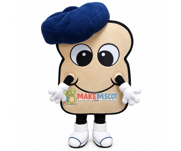 Sliced Bread In The Chef Hat Mascot Costume Sliced Bread In The Chef Hat Mascot Costume