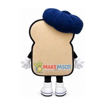 Sliced Bread In The Chef Hat Mascot Costume Sliced Bread In The Chef Hat Mascot Costume