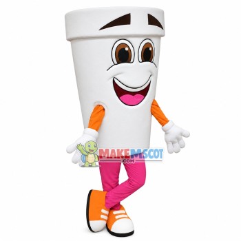 White paper Milk Cup Mascot Costume White paper Milk Cup Mascot Costume