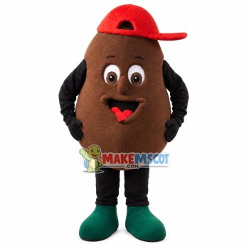 Coffee Bean In The Cap Mascot Costume