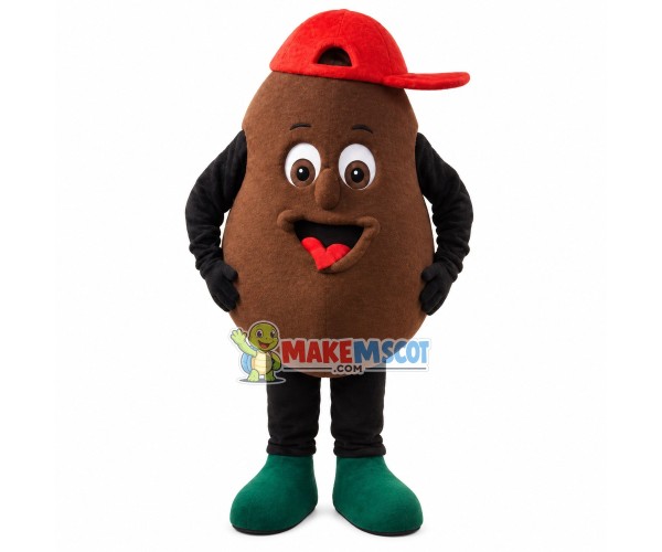 Coffee Bean In The Cap Mascot Costume Coffee Bean In The Cap Mascot Costume