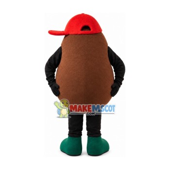 Coffee Bean In The Cap Mascot Costume Coffee Bean In The Cap Mascot Costume