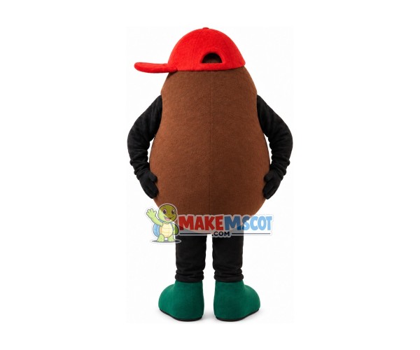 Coffee Bean In The Cap Mascot Costume Coffee Bean In The Cap Mascot Costume