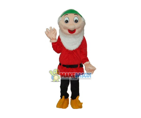 The Dwarf Mascot Costume In Red Coat The Dwarf Mascot Costume In Red Coat
