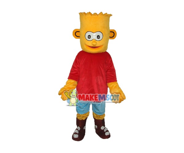 Naughty Boy Bart Simpson Mascot Costume Naughty Boy Bart Simpson Mascot Costume