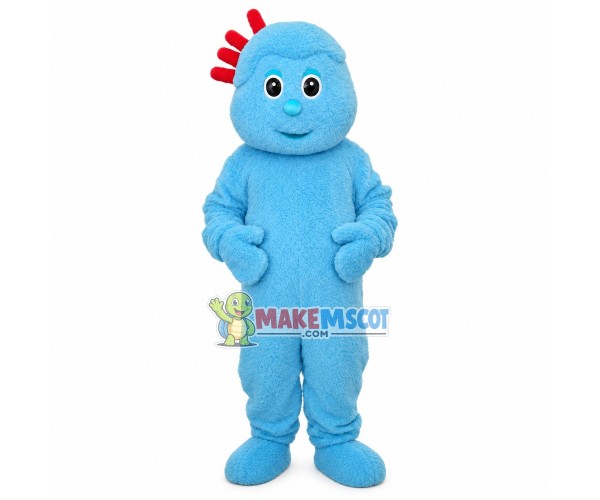 Plush Blue Iggle Piggle Mascot Costume Plush Blue Iggle Piggle Mascot Costume