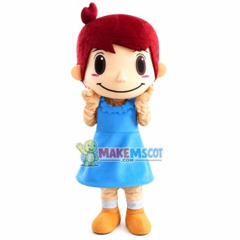 Short Hair Girl Mascot Cute Costume