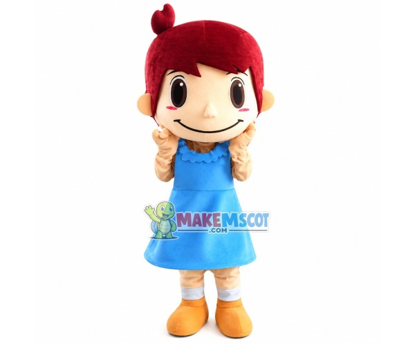 Short Hair Girl Mascot Cute Costume