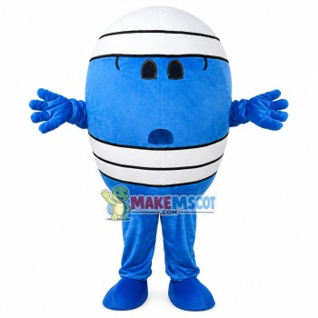 Blue & White Round Ball Mascot Costume