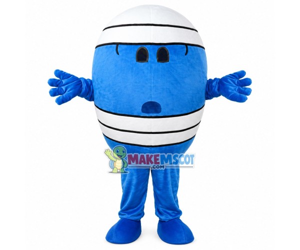 Blue & White Round Ball Mascot Costume Blue & White Round Ball Mascot Costume