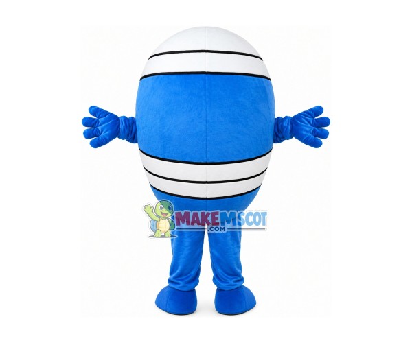 Blue & White Round Ball Mascot Costume Blue & White Round Ball Mascot Costume